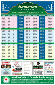 Ramadan 2026 Prayer & Sehri-Iftar Timetable
